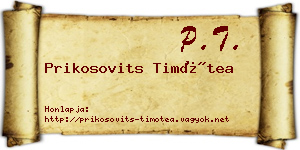 Prikosovits Timótea névjegykártya
